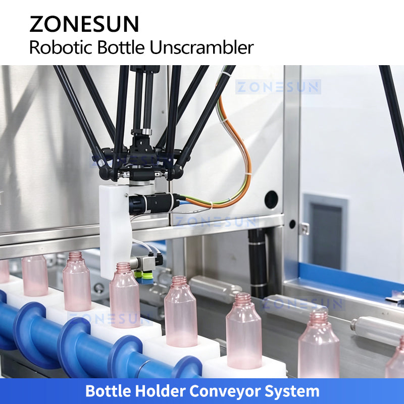 ZONESUN ZS-LPR40 Automatic Robotic Bottle Unscrambler with Vision System