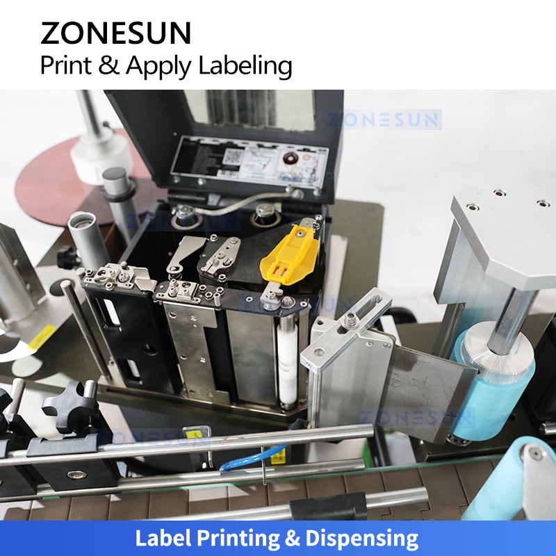 ZONESUN ZS-TB164PO Barcode-Triggered Real-time Print & Apply Labeler for Bottles