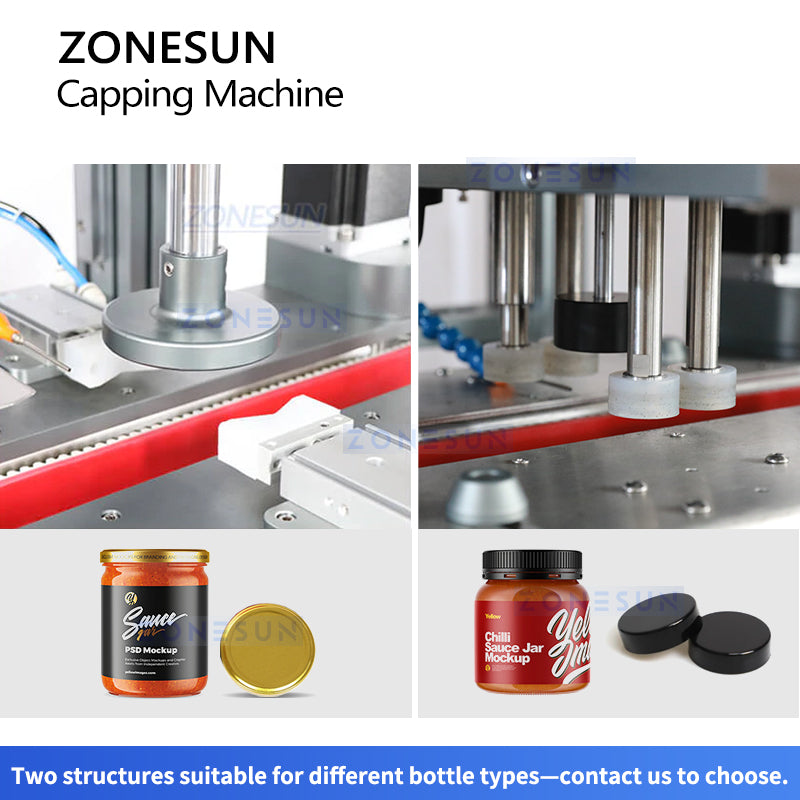 ZONESUN ZS-XG05 Servo Spindle Capping Machine for Twist-Off Jar Caps