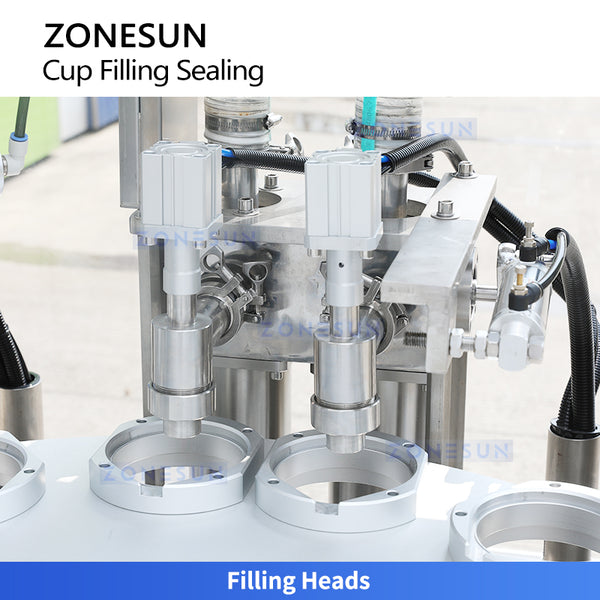 ZONESUN ZS-AFS02R Automatic Cup Filling and Sealing Machine for Yogurt, Sauce, Beverage & Liquid Packaging