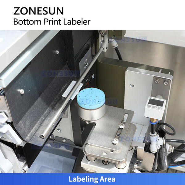 ZONESUN ZS-512F Automatic Bottom Labeling Machine with Real-Time Printing and RFID Verification