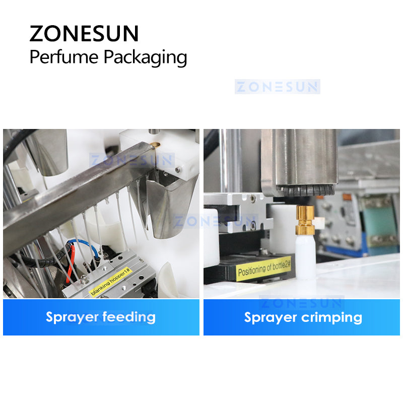 ZONESUN ZS-AFC21 Automatic Perfume Peristaltic Pump Liquid Spray Bottle Filling Capping Machine