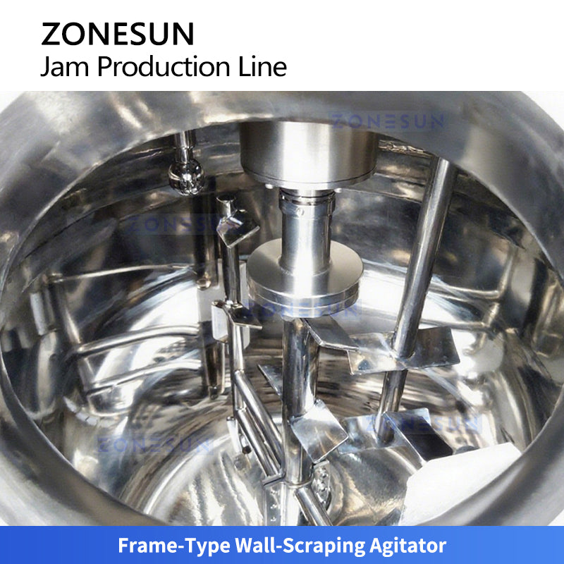 ZONESUN ZS-MB300L3 Triple Tank Mixing System for High Viscosity Sauce, Paste and Emulsion Production with Vacuum Mixing and Heating