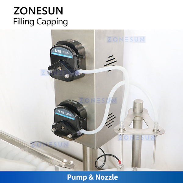 ZONESUN ZS-AFC37 Rotary Vial Filling & Capping Machine for Cosmetics & Chemicals