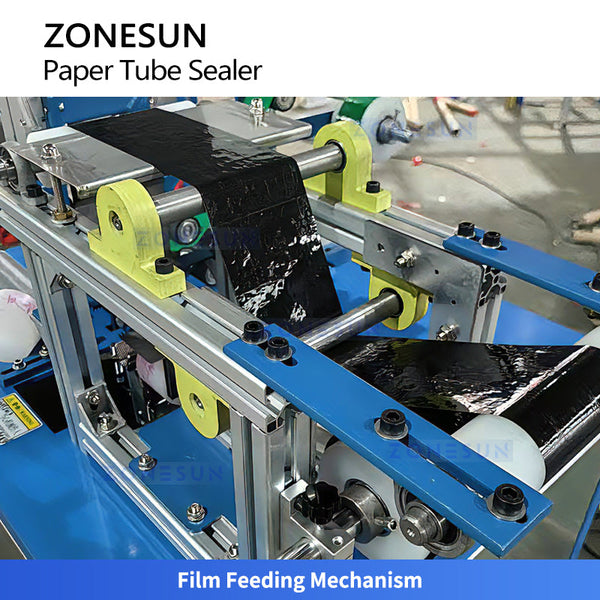 ZONESUN ZS-ZGJB20 Automatic Paper Tube Top Film and Adhesive Tape Wrapping Sealing Machine