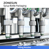 ZONESUN ZS-FAL180V10 Servo Piston Syrup Filling Production Line with Bottle Rinsing and Dual Capping Integration System