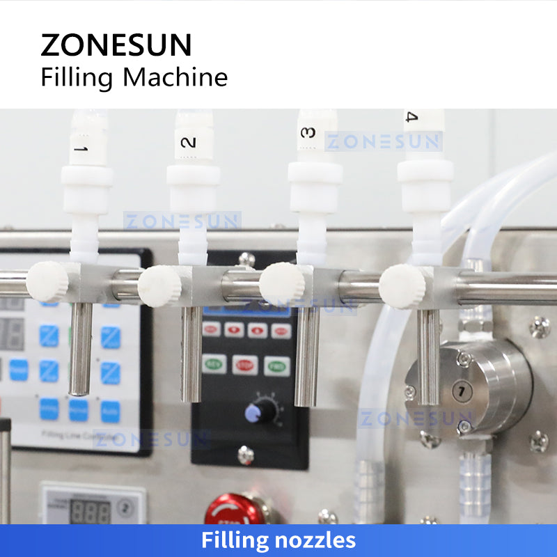 ZONESUN ZS-DTMP4 4 Nozzles Automatic Magnetic Pump Liquid Filling Machine ZS-DTMP4