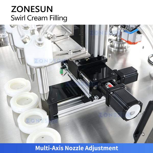 ZONESUN ZS-RSV4L Semi-Automatic Multi-color Swirl Cream Filling Machine