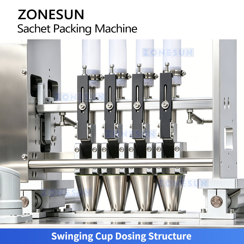 ZONESUN ZS-FS500K4 Automatic 4 Lane VFFS Granule Packaging Machine High Speed Sachet Packing System