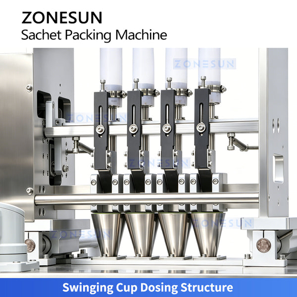 ZONESUN ZS-FS500K4 Automatic 4 Lane VFFS Granule Packaging Machine High Speed Sachet Packing System