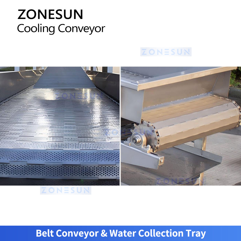 ZONESUN ZS-CT5 Industrial Air Cooling Mesh Belt Conveyor for Roasted Nuts Fried Foods and Food Processing Lines
