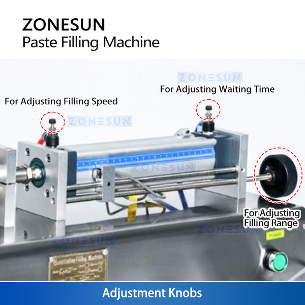ZONESUN ZS‑GTJ Pneumatic Paste Filling Machine with Mixer and Hopper