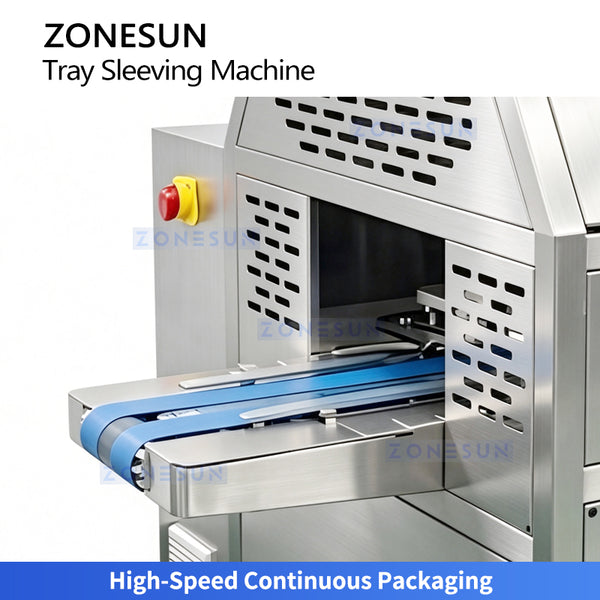 ZONESUN ZS-FK55 Automatic Cardboard Sleeving Machine Food Tray Packaging Equipment