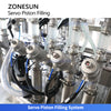 ZONESUN ZS-YT8T-8PX Automatic 8-Head Servo Piston Filling Machine For Ketchup Shampoo