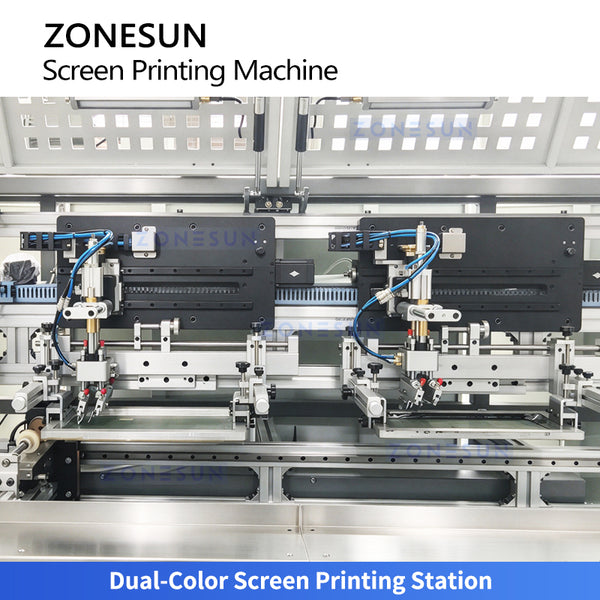 ZONESUN ZS-SWP5 Automatic Dual-Color Screen Bottle Printer With UV Curing System