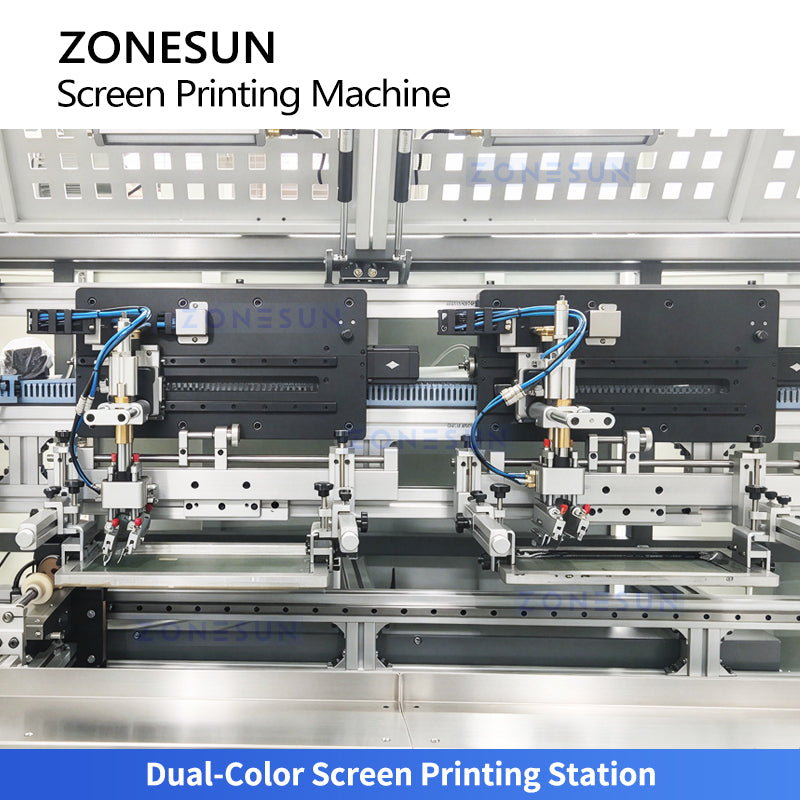ZONESUN ZS-SWP5 Automatic Dual-Color Screen Bottle Printer With UV Curing System