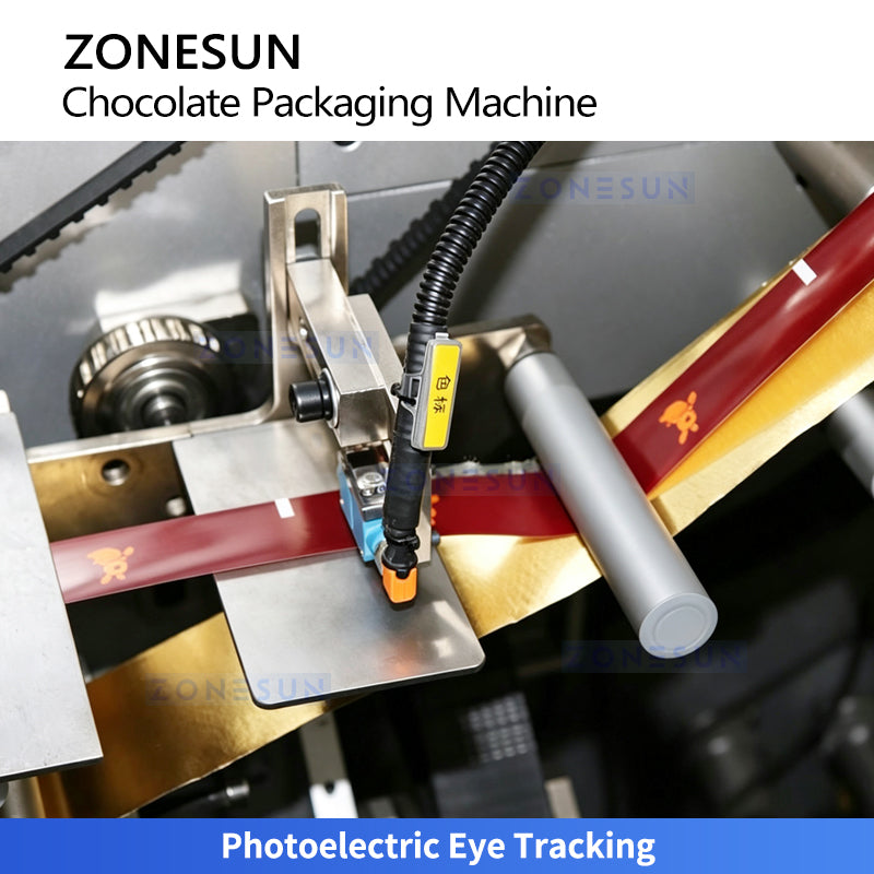 ZONESUN ZS-CWM2 Automatic Chocolate Folding and Wrapping Machine for Chocolate Bars Cookies and Confectionery Packaging