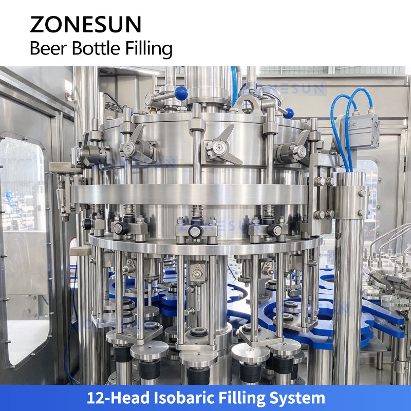 ZS-AFC883B 16 head bottle rinsing 12 head isobaric filling 6 head capping machine