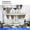 ZONESUN ZS-FAL180G7 Automatic Powder Spices Coffee Production Line Bottle Filling Capping Labeling Weighing Equipment