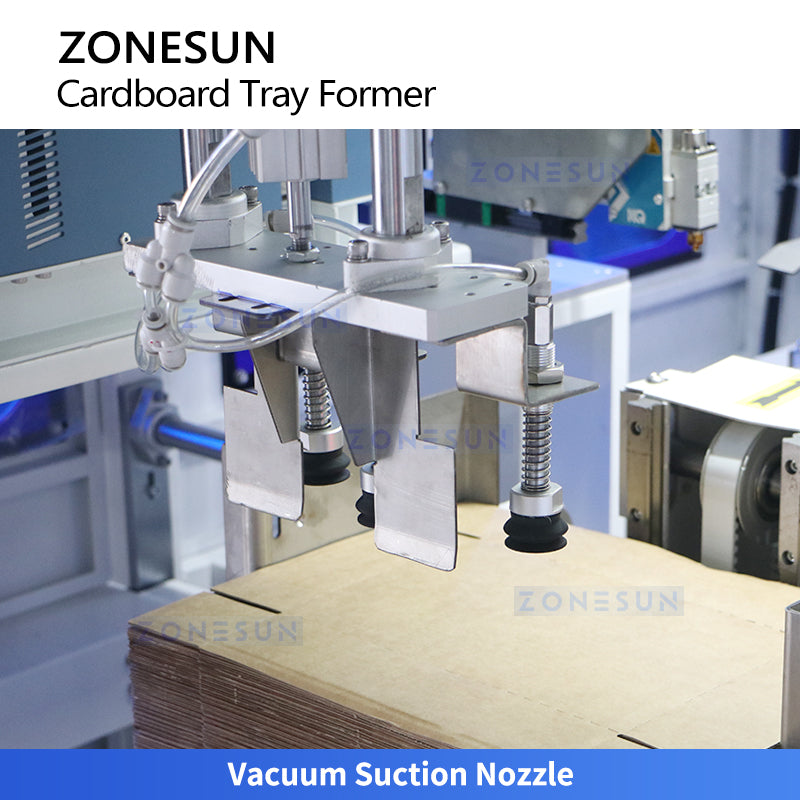 ZONESUN ZS-CSPM4T Automatic Corrugated Tray Former Erector with Hot Melt Glue Sealing