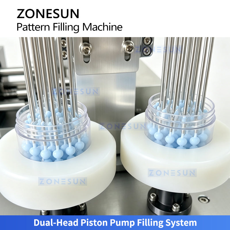 ZONESUN ZS-PGF5 Automatic Dual-Head Cosmetic Cream Pattern Filling Machine 5-80ml