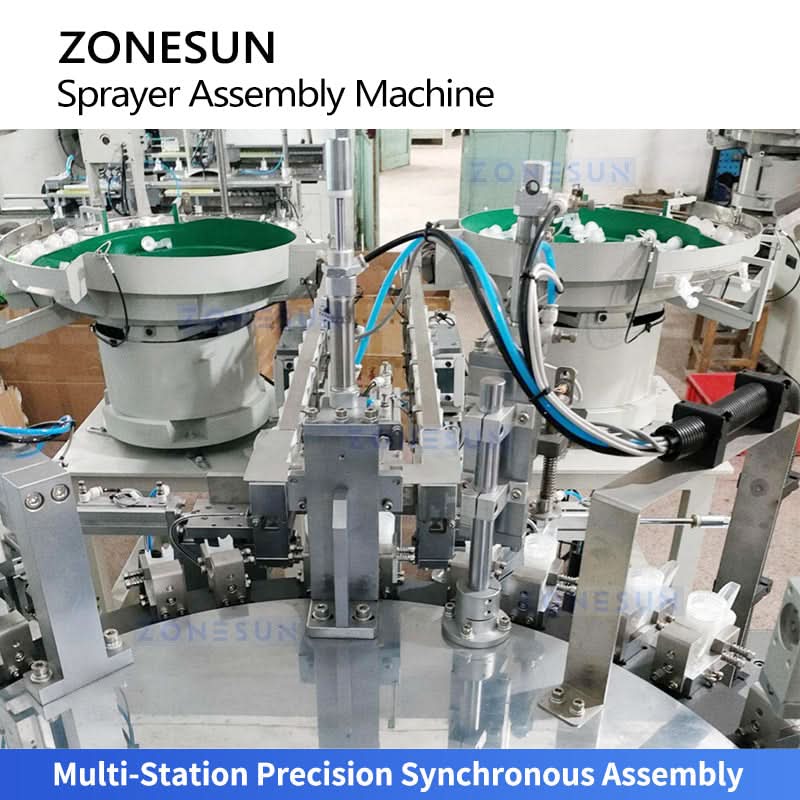 ZONESUN ZS-WIM06 Fully Automatic Trigger Sprayer Pump Assembly Machine with Dip Tube Cutting & Robotic Assembly System