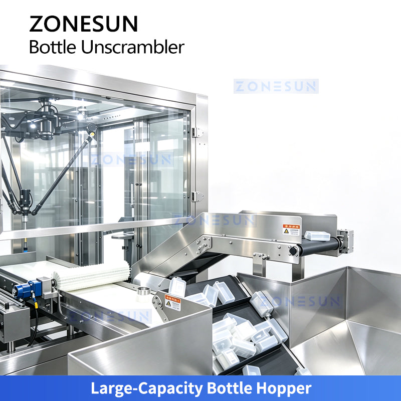 ZONESUN ZS-LP350 vision-guided robotic plastic bottle unscrambler, product image 4