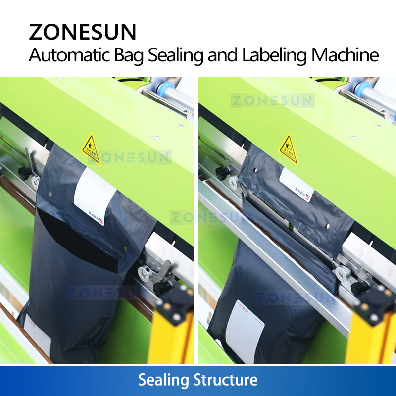 ZONESUN ZS-TB103 Automatic Bag Sealing and Labeling Machine