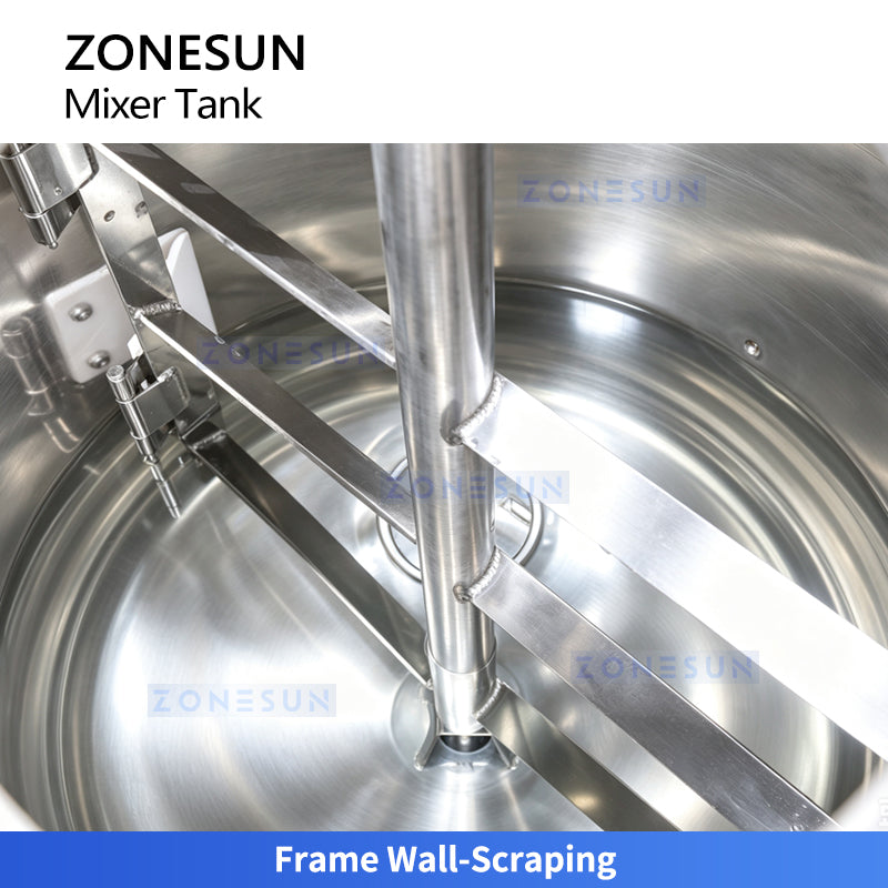 ZONESUN ZS-VMB200L 200L Vacuum Homogenizing Emulsifier Mixer Tank for Cream Lotion Sauce and Pharmaceutical Emulsion Production