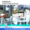 ZONESUN ZS-VTXG3 Dual Head Automatic Pump Cap Capping Machine with Tracking System for Lotion, Serum, Disinfectant Liquid Bottles