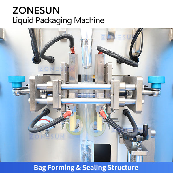 ZONESUN ZS-FS220UB Automatic Liquid Sachet Packaging Machine with Servo Gear Pump & Side Sealing for Shampoo, Sauce & Juice