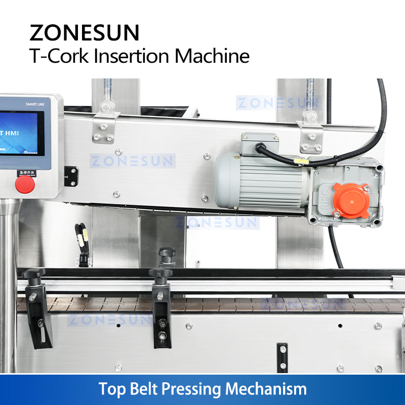 ZONESUN ZS-XG21U Automatic Bar Top T-Corking Machine for Spirits Bottling Lines with Vibratory Feeder