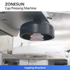 ZONESUN ZS-SGYG01 Automatic Cup Lid Pressing Machine with Cap Elevator Yogurt Cup Pressing Machine