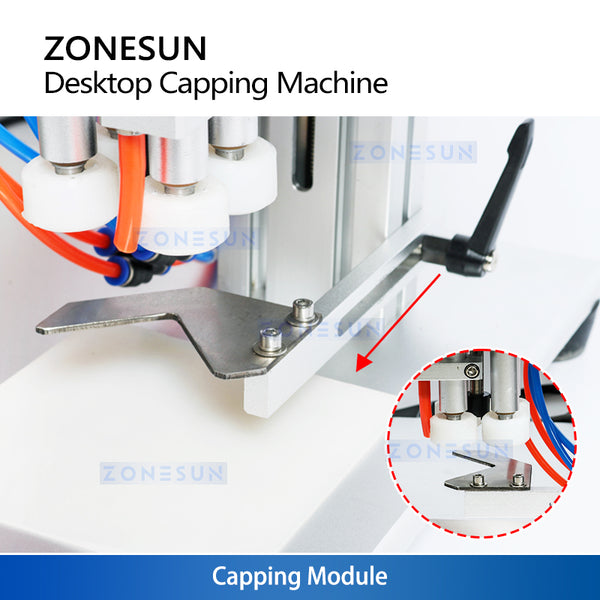 ZONESUN ZS-XG6100 Tabletop Four-Wheel Spindle Capping Machine for 20–50mm Caps