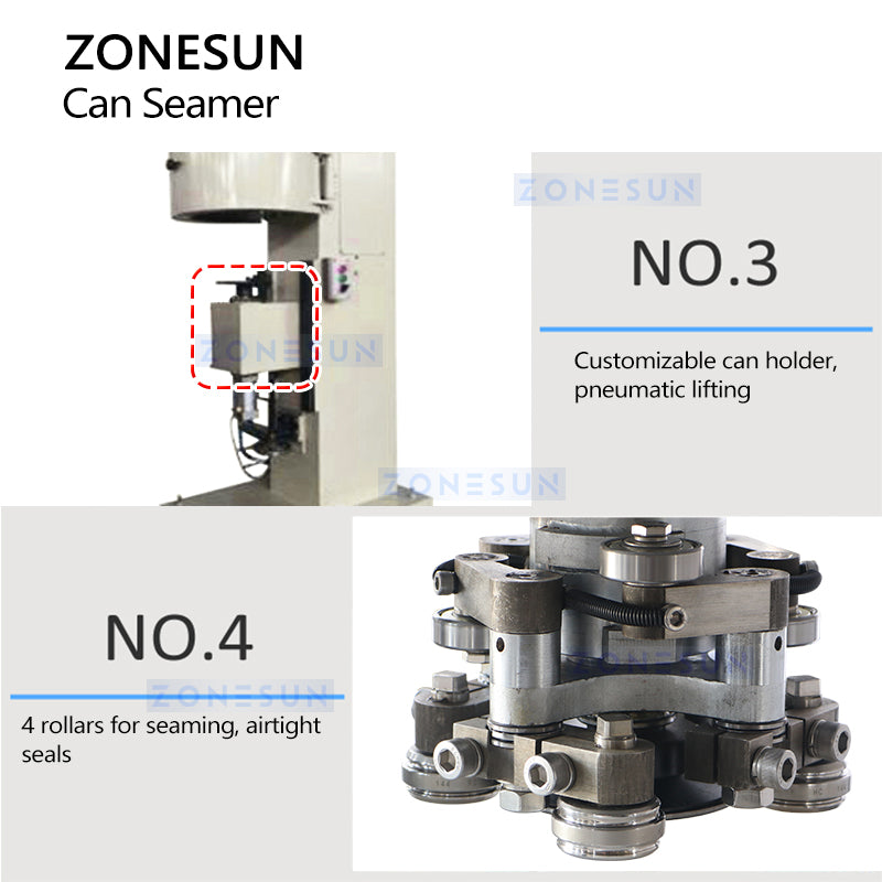 ZONESUN ZS-CS1 Can Seamer Machine For Large-sized Cylindrical Cans