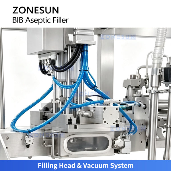 ZONESUN ZS-BIB210 Automatic Aseptic Bag-in-Box Filling Machine for Juice Dairy Sauce and Liquid Food Products 2-25L BIB Bags