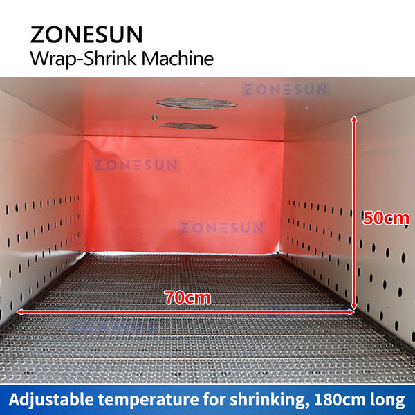 ZONESUN ZS-SPL5 Automatic PE Film Sleeve Wrapper & Shrink Tunnel