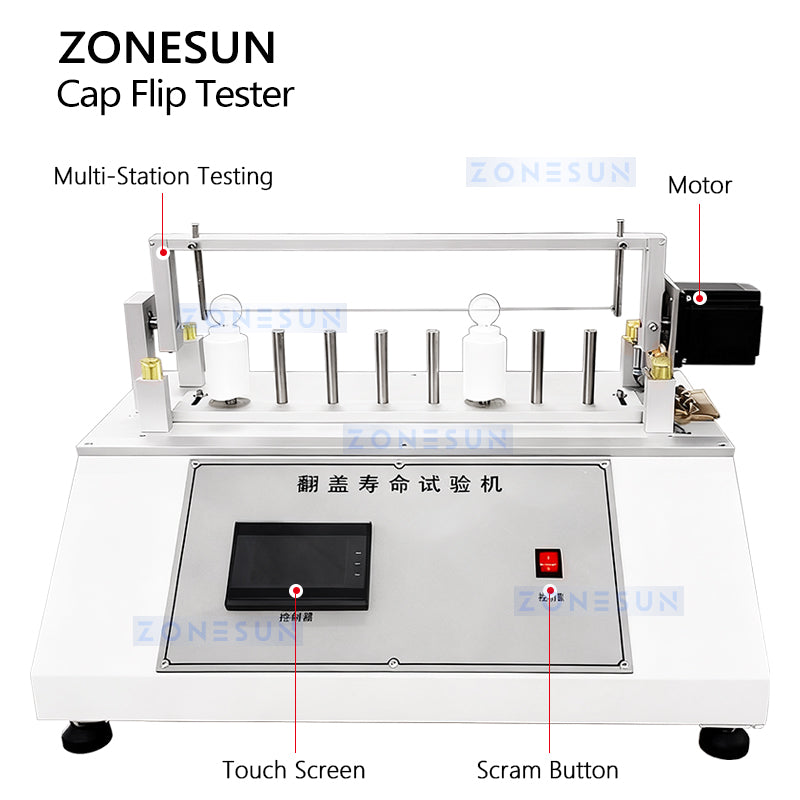 ZONESUN Automatic Flip Cap Life Test Machine 