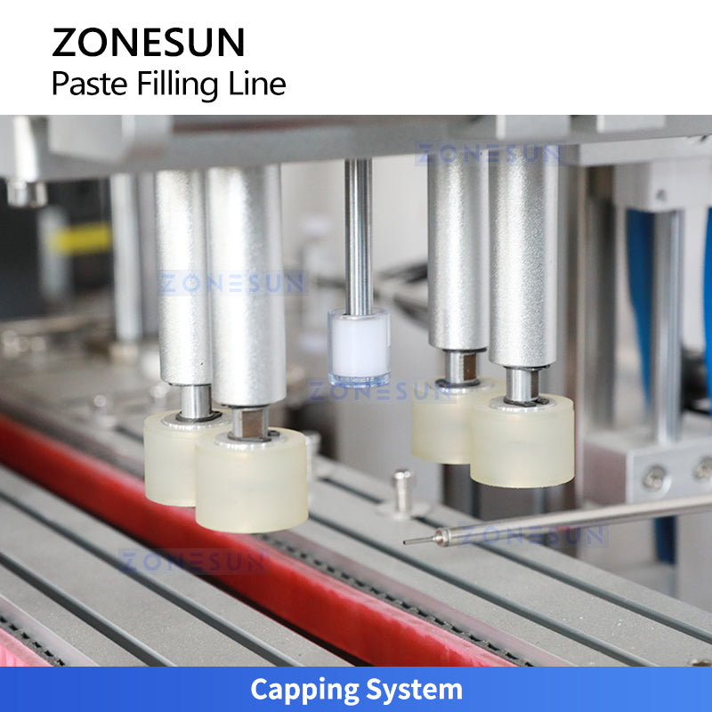 NESUN ZS-FAL180G10 Automatic Paste Filling and Capping Line with 4-Head Servo Filler