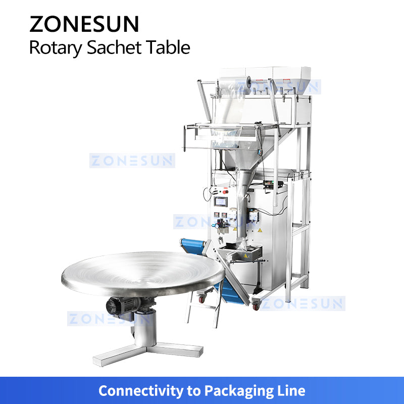 ZONESUN ZS-LP1200L Stainless Steel Rotary Sachet Collection Table Machine