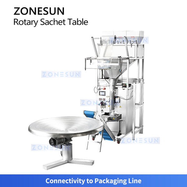 ZONESUN ZS-LP1200L Stainless Steel Rotary Sachet Collection Table Machine