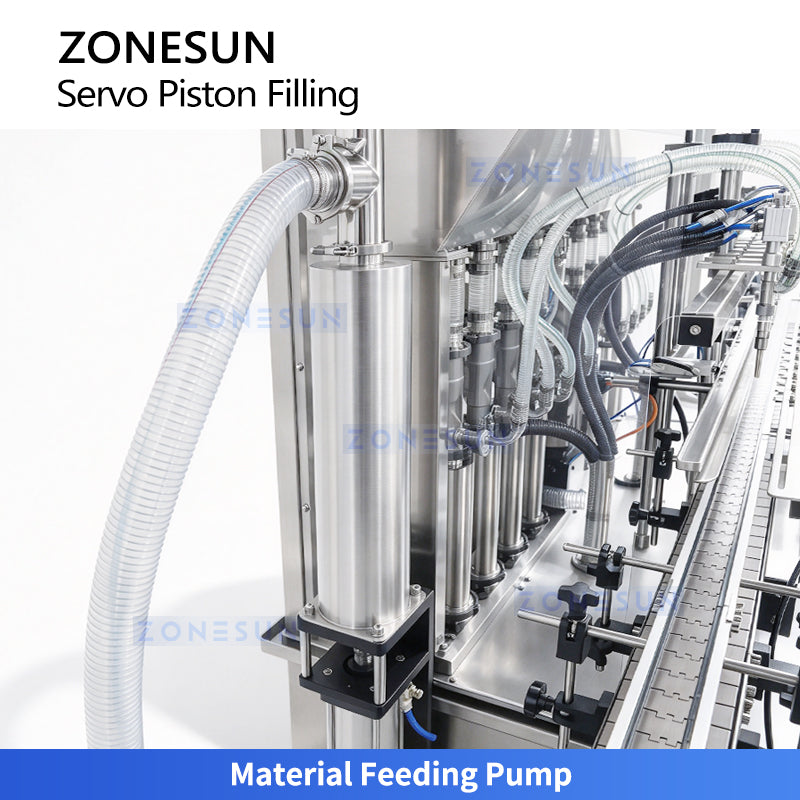ZONESUN ZS-YT8T-8PX Automatic 8-Head Servo Piston Filling Machine For Ketchup Shampoo