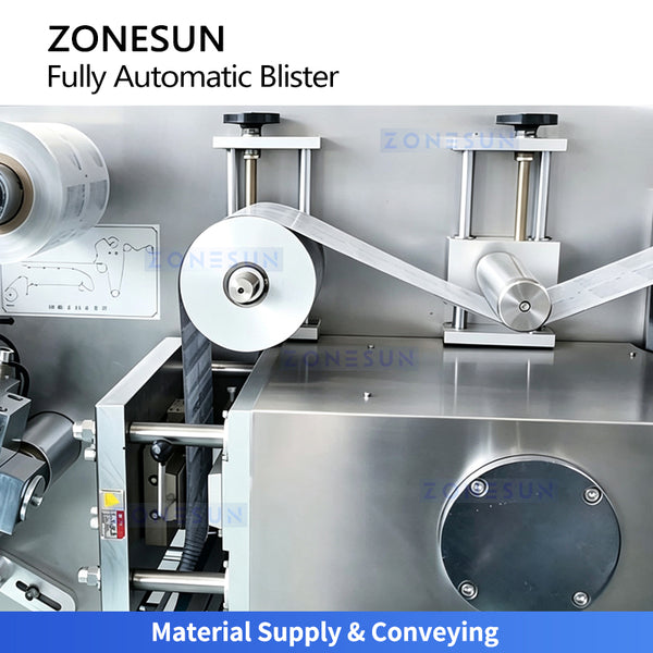 ZONESUN ZS-HFQ2 Automatic Blister Packaging Machine with Thermoforming, Heat Sealing and Punching System for Retail Product Packaging