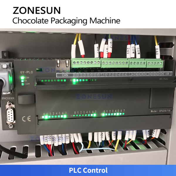 ZONESUN ZS-CWM2 Automatic Chocolate Folding and Wrapping Machine for Chocolate Bars Cookies and Confectionery Packaging