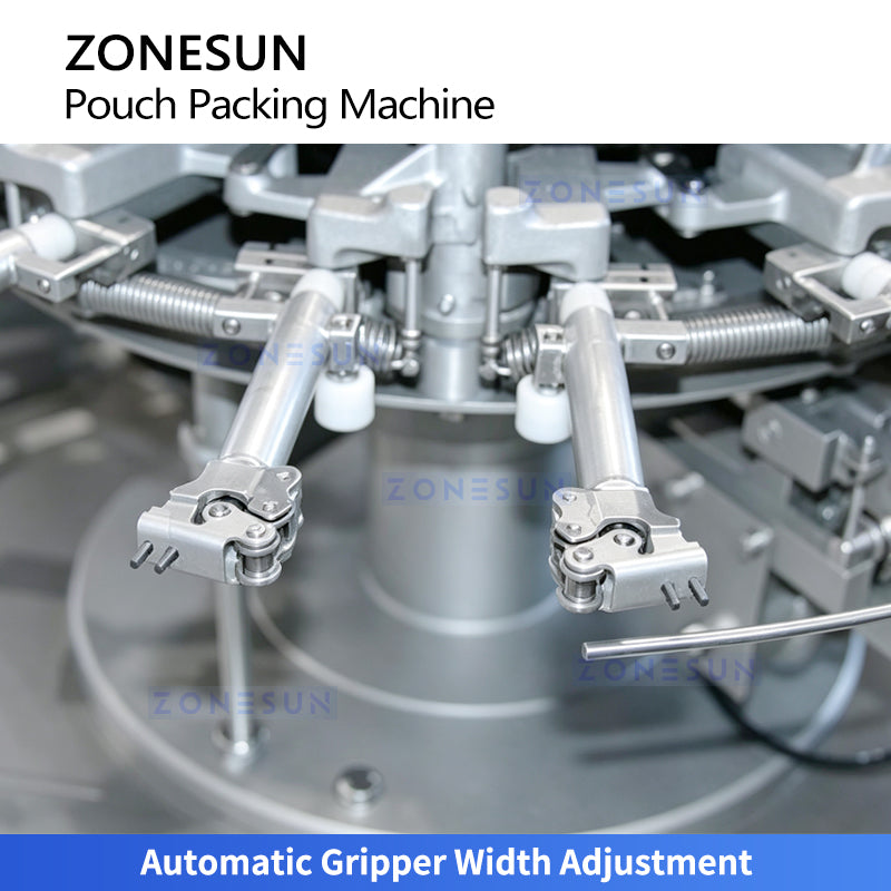 ZONESUN ZS-SPFC8 Automatic Dual Channel Pouch Packing Machine for Flat Bags Zipper Bags and Stand-Up Pouches