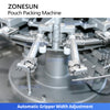 ZONESUN ZS-SPFC8 Automatic Dual Channel Pouch Packing Machine for Flat Bags Zipper Bags and Stand-Up Pouches