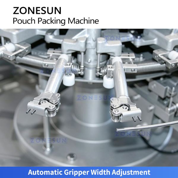 ZONESUN ZS-SPFC8 Automatic Dual Channel Pouch Packing Machine for Flat Bags Zipper Bags and Stand-Up Pouches