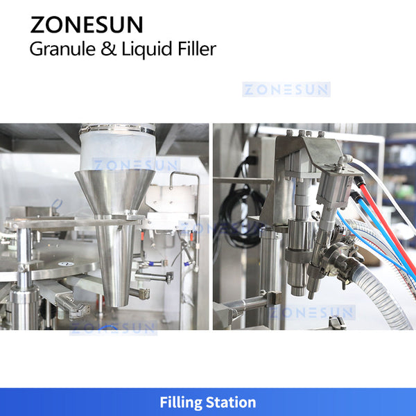 Liquid and solid mixer filler