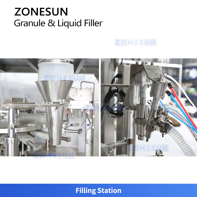 Liquid and solid mixer filler