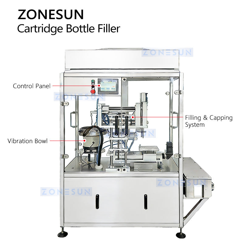 ZONESUN ZS-AFC60 Automatic Cartridge Filling Capping & Plugs Insertion Machine